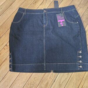 Lane Bryant Tighter Tummy Technology Dark Denim Skirt Women's Size 24 Plus Size